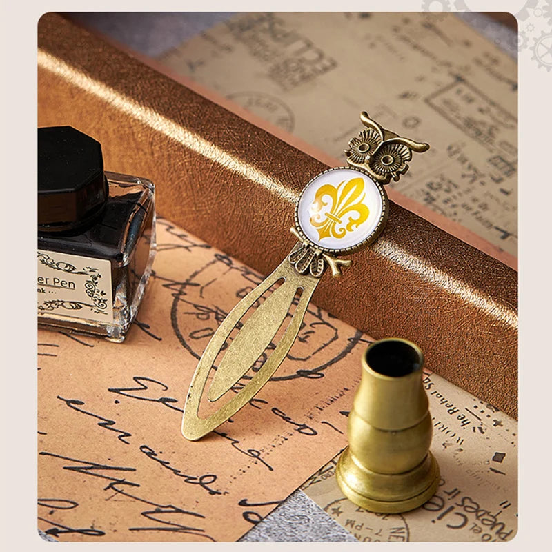 Vintage Mechanical Feather Dip Pen Set,Ink-Containing,Penholder,Bookmark,Art Calligraphy Signature Pen Holiday Gift Giftboxed